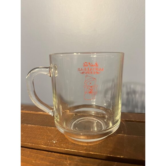 Marshall Fields 1998 Santa‎ Bear Glass Mug Christmas Drinkware Dept Store 1990s - Picture 3 of 7